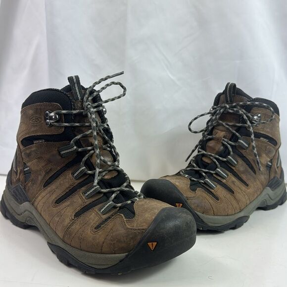 Keen Gypsum Brown Leather Waterproof Lace Up Trail Men’s Hiking Boots - Picture 3 of 14